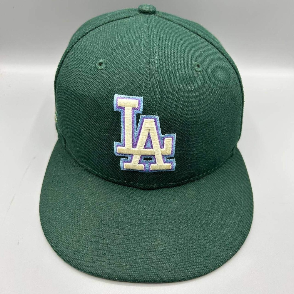 Los Angeles LA Dodgers Hat Men 7 1/4 Green Blue 59Fifty New Era Fitted Cap